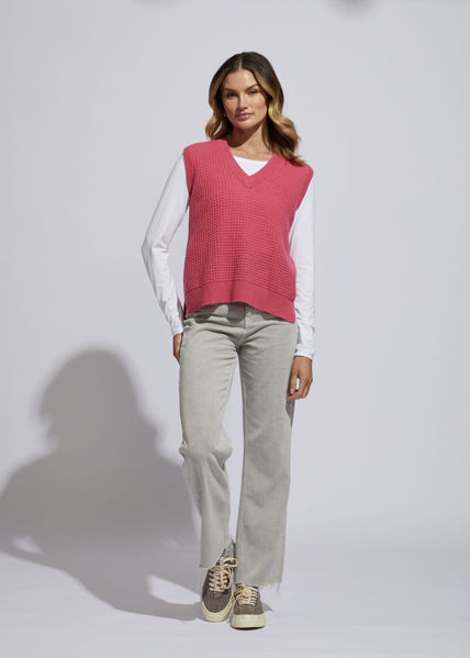 Textured Vest - Fuchsia | LD+C Knitwear