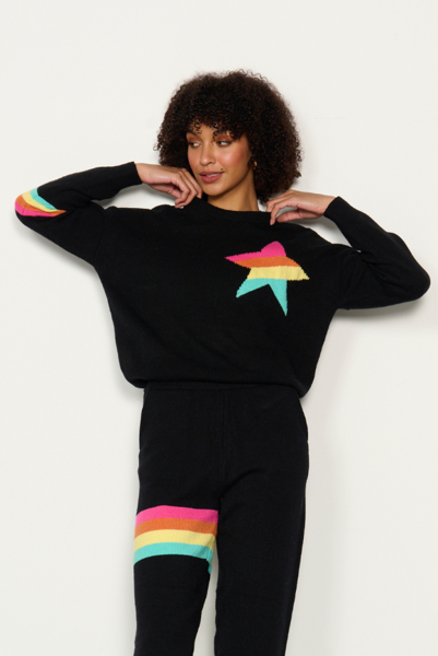 Rainbow Star Knit - Black | Caju