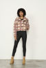 Plaid Jacket w/Large Collar - Pink | Caju