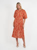 Puff Sleeve Linen Dress - Honey Brown | Liberty Rose
