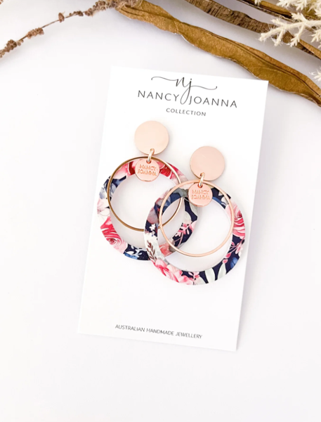 Botanical Harmony Floral Round Ring Drops | Nancy Joanna Concrete Collection