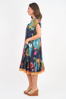 Sao Paulo Dress - Tulip Print - Navy | Naudic