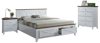 Picture of Hampton King Bed Frame with Drawer Footer | White & Timber Finish