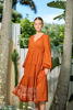 Burnt Orange Embroidered Maxi | Collectivo