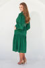 Teired Dress with Ric Rac - Emerald Green | Collectivo