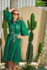 Teired Dress with Ric Rac - Emerald Green | Collectivo