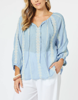 Sorrento Embellished Top - Blue | Hammock & Vine