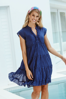 Gwen Tiered Dress - Navy | Lula Life