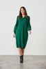 Half Rib Knit  & Dress Puff Sleeve - Forest | Caju