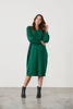 Half Rib Knit  & Dress Puff Sleeve - Forest | Caju