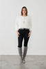 Faux Ostrich - Cropped Jacket- White | Holmes & Fallon