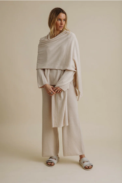 Winter Retreat Merino Cotton Wrap-Nougat | Talamaya