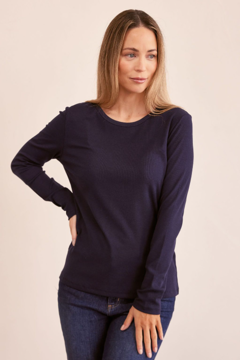 LS Ribbed Top - Navy | Seesaw