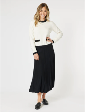 Kate Long Knit Skirt - Black | Gordon Smith