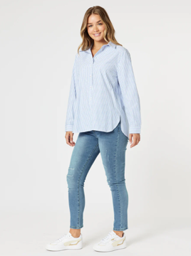 French Stripe Shirt - Blue/White | Threadz