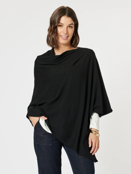 Macy Knit Poncho - Black | Clarity
