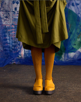 ‘Geo Ochre’ Merino Wool | Tightology