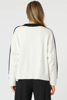 Monaco Contrast Knit Top - Ivory/Black | Gordon Smith