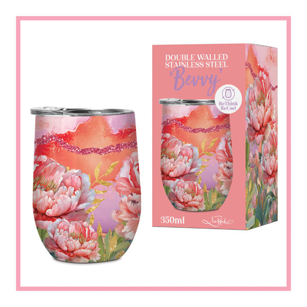 Bevvy Cup - Coral Peony | Lisa Pollock Art