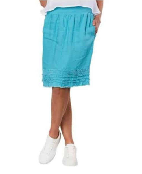 Ruffle Hem Skirt - AZURE | Gordon Smith