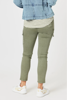 Picture of Paige Cargo Slim Leg Jean - Washed Khaki | Threadz