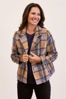 Brsuhed Wool Blend Plaid Jacket - Denim/Camel | Seesaw