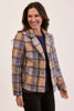 Brsuhed Wool Blend Plaid Jacket - Denim/Camel | Seesaw