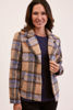Brsuhed Wool Blend Plaid Jacket - Denim/Camel | Seesaw