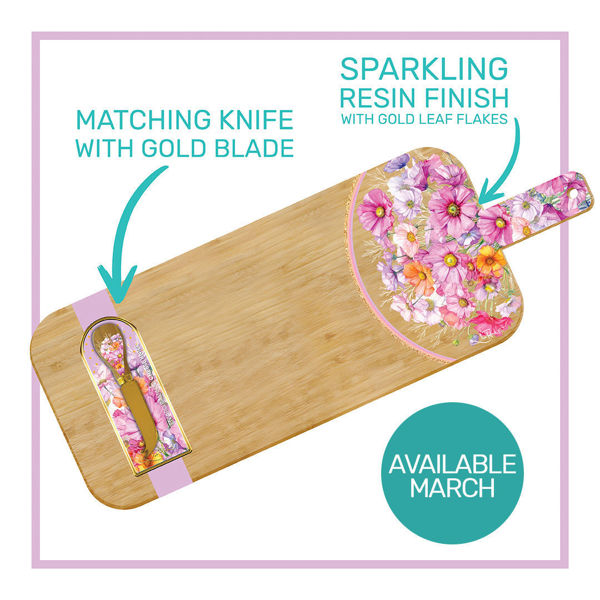 Resin Bamboo Platter  - Wistful Wild flowers | Lisa Pollock Art