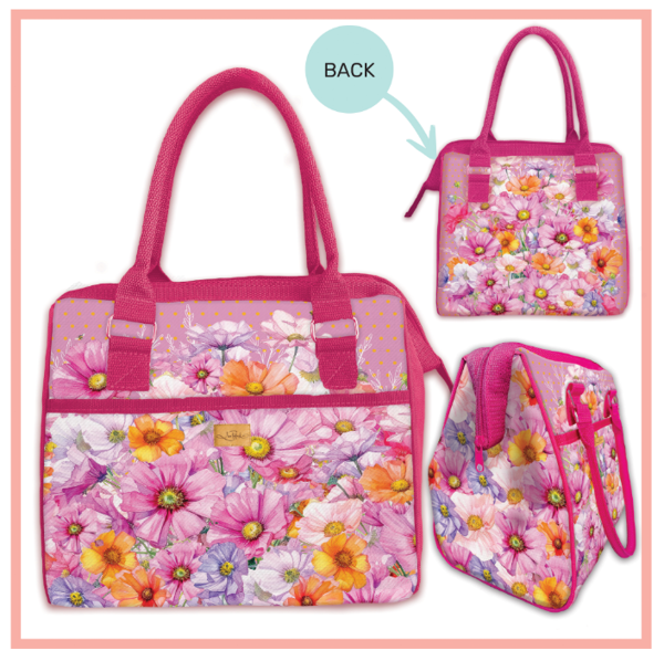 Insulated Lunch Cooler Bag -Wistful Wildflowers | Lisa Pollock Art