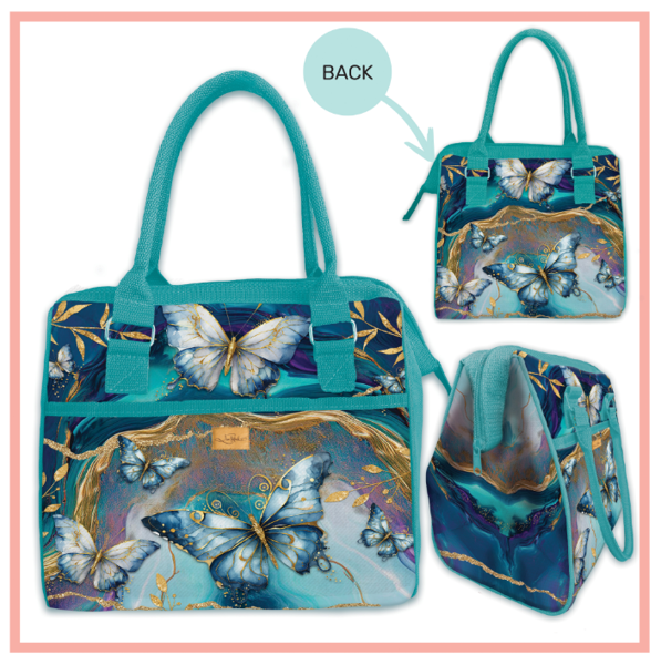 Insulated Lunch Cooler Bag -Tranquil Butterflies | Lisa Pollock Art