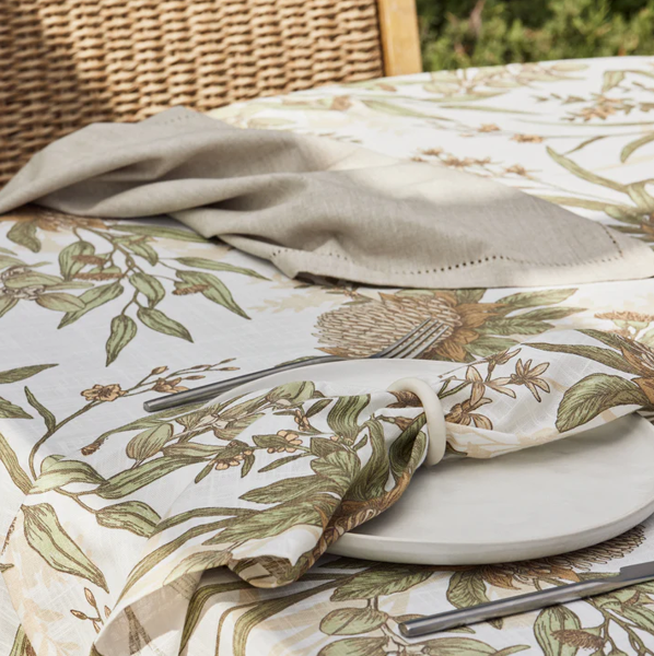 Glenelg Neutral Tablecloth - 150cm x 230cm | Madras Link