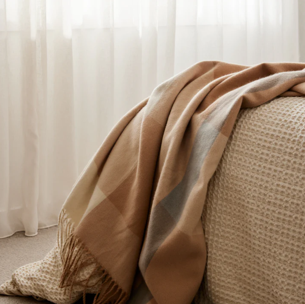 Harley Neutral/Charcoal Throw | Madras Link