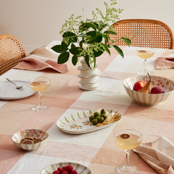 Heide Rust Check Tablecloth - 150cm x 300cm | Madras Link