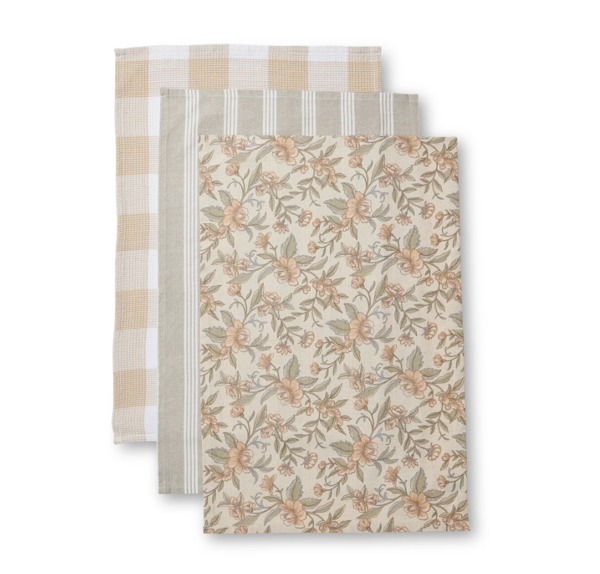 Amelia  Floral Tea Towel Pack of 3 | Madras Link