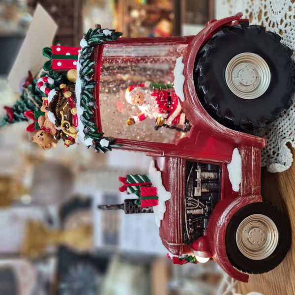 Festive Tractor- Red | Snow Globe