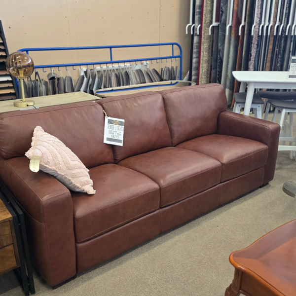 Denver 3 Seater Sofa | Tan Luxury Leather