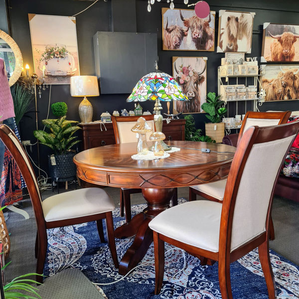 Vallencia Round Dinning Table |  Walnut Pine