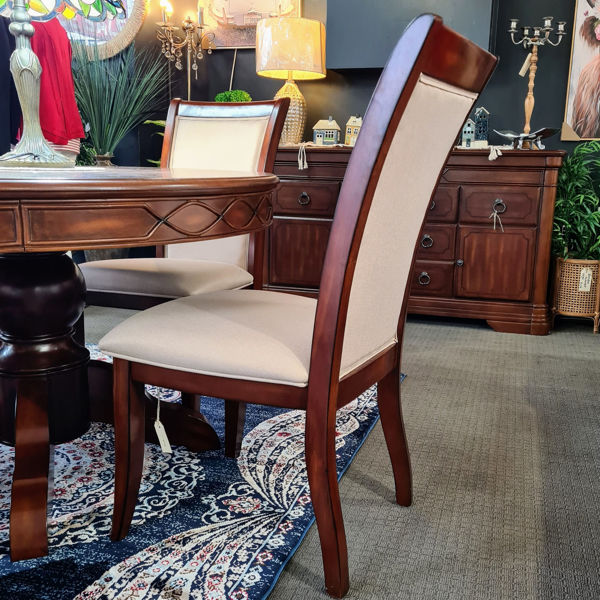 Vallencia Chair- Beige |  Walnut Pine 