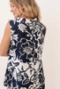 Picture of Cowl Neck Button Back Top - Vine Print Navy | Seesaw