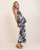 Picture of Cowl Neck Button Back Top - Vine Print Navy | Seesaw