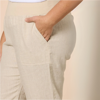 Picture of Sarah Linen Pleat Hem Pant - Natural | Gordon Smith