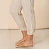 Picture of Sarah Linen Pleat Hem Pant - Natural | Gordon Smith