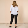 Sarah Linen Pleat Hem Pant - Black | Gordon Smith