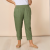 Sarah Linen Pleat Hem Pant - Khaki | Gordon Smith