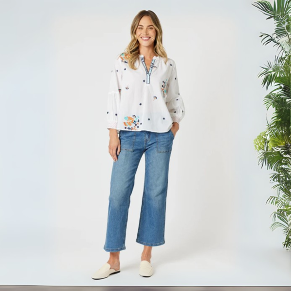 Hudson High Rise Wide Leg Jean - Denim  | Gordon Smith 