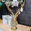 RESIN DEER HEAD ON STAND COPPER | 64.8CM