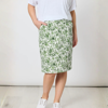 Alexandria Floral Print Skirt-  Basil/White | Gordon Smith