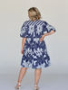 Rebecca Floral Stripes - Navy| Liv & Milly