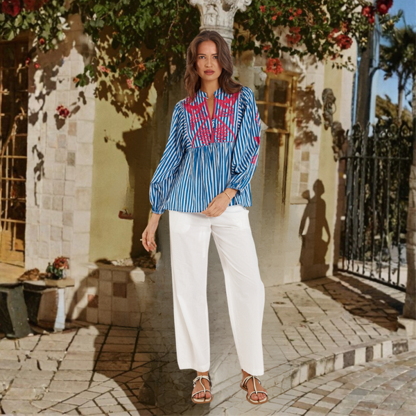 Antibes Shirt - Blue | Rubyyaya